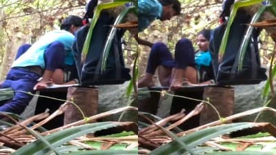College Couple Quick Outdoor Hot Fucking Video
