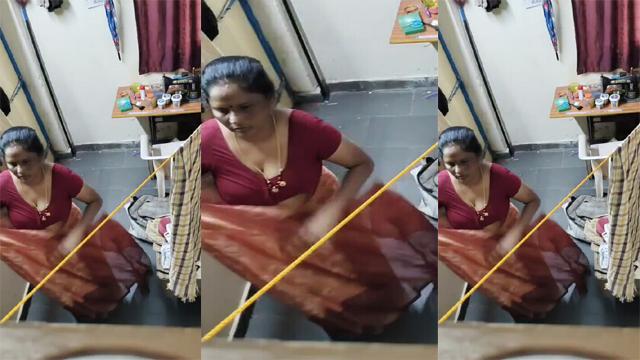 Tamil Mom Changing Dress Hidden Camera Capture
